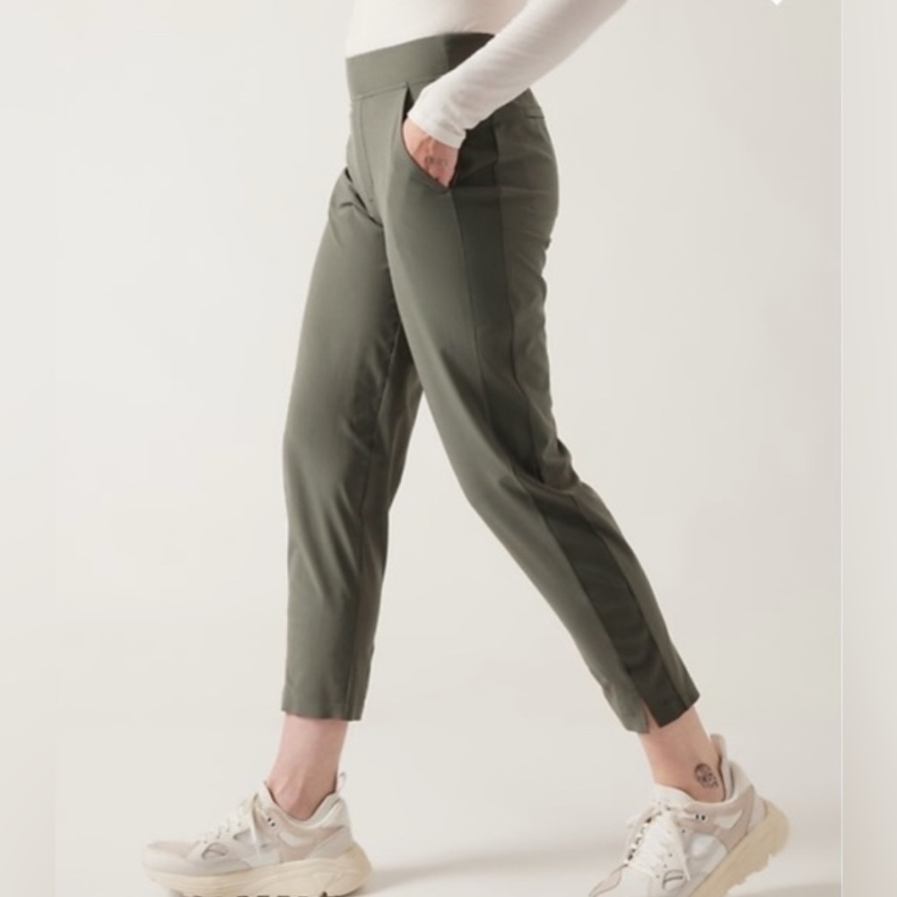 Athleta Olive Green Track Jogger Pants - Picture 3 of 15
